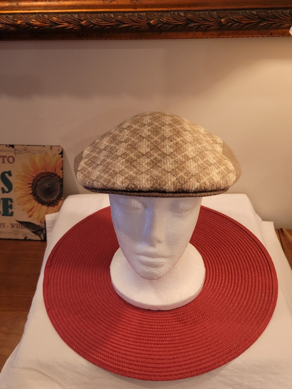 🏒EUC~KANGOL Plaid Flat Cap Newsboy Style